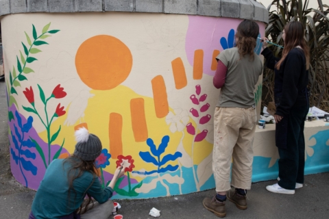 mural painting at humphry davy school