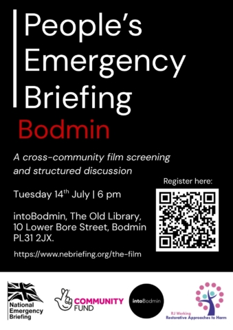 Bodmin people's emergency briefing poster